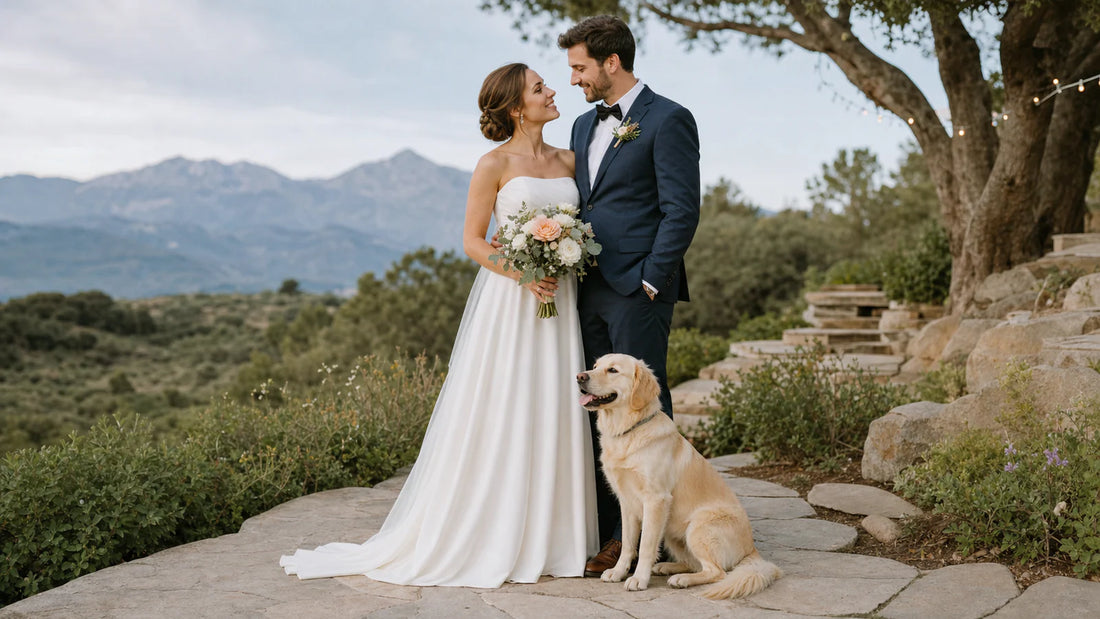 How to Include a Dog in a Wedding Comfortably editorial scene