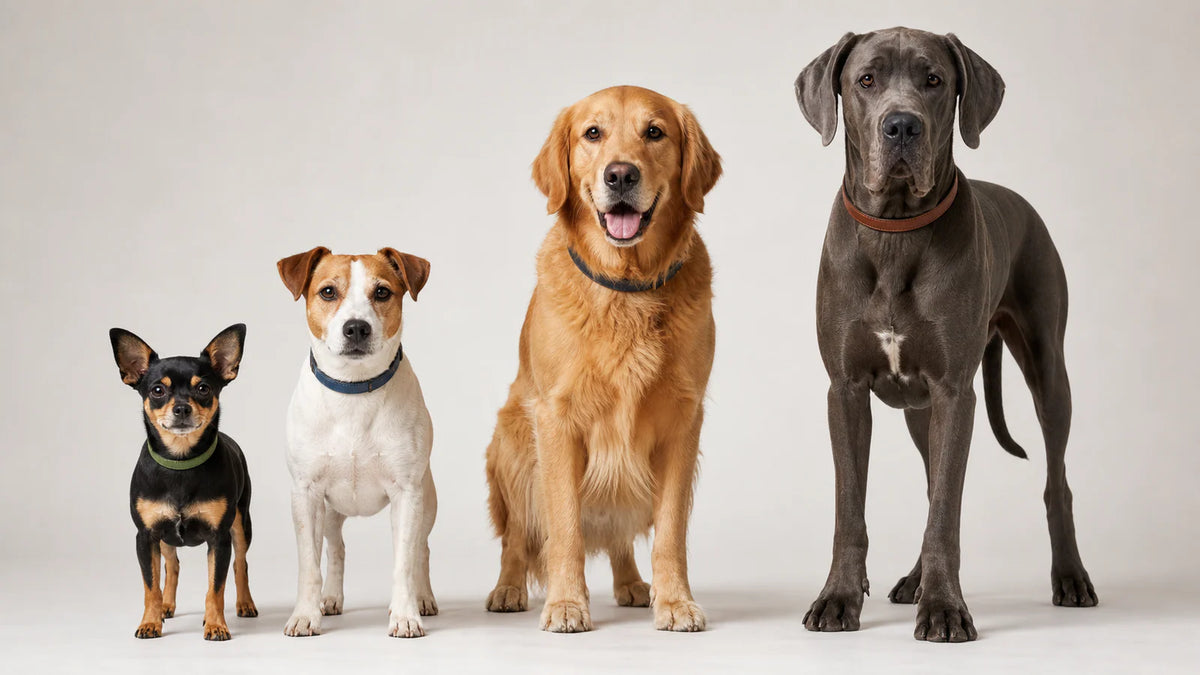 XS to XL Dog Collar Size Guide editorial scene